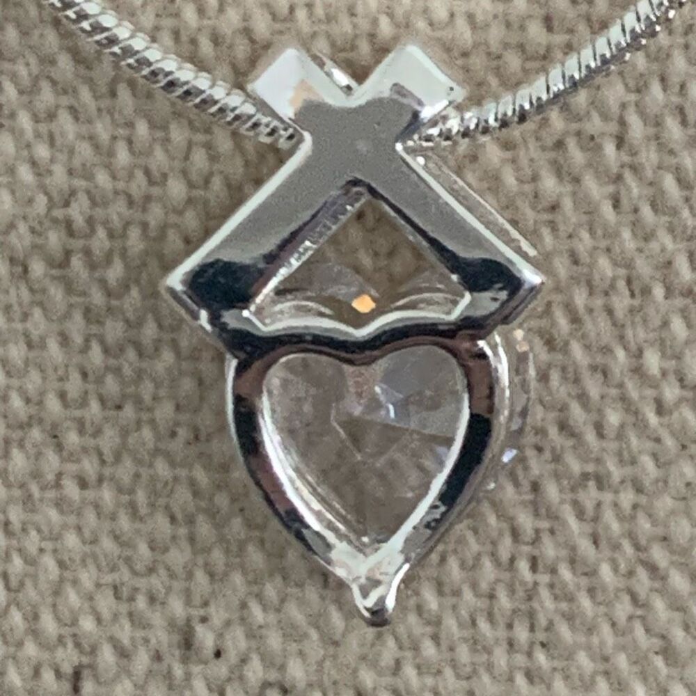 Infinity Heart Necklace – Diamond-Cut Austrian Crystals, Silver Tone - Picture 6 of 7